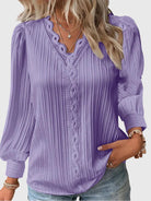 Serenza | Premium V-Neck Blouse - Purple